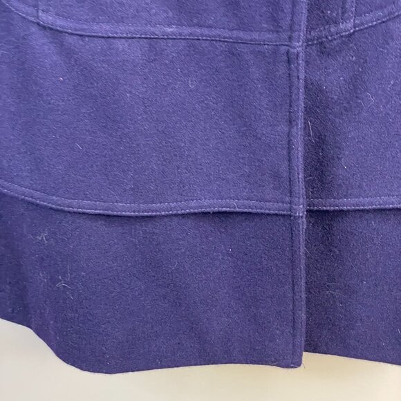 Calvin Klein Career Feminine WOOL Blend Coat Size 14 Purple Plum Pleated Long - Picture 7 of 16